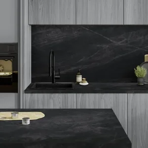 Prima dark grey marble effect laminate worktop