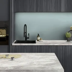 Prima white and grey marble effect laminate worktop