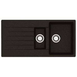 Harlem Black Silvery Granite Inset 1.5 Bowl Sink