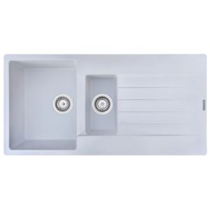 Harlem Pure White Granite Inset 1.5 Bowl Sink
