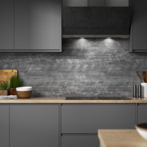 Concrete Chevron Alloy Splashback