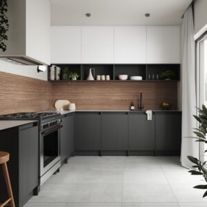Fluted Oak Alloy Splashback